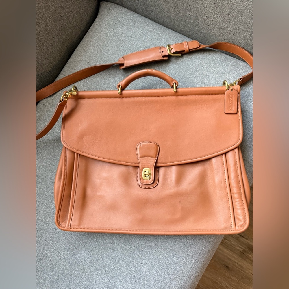 Vintage COACH Vintage 2way Briefcase Hand Bag Business K9Z 5266 Leather Brown - Picture 7 of 14